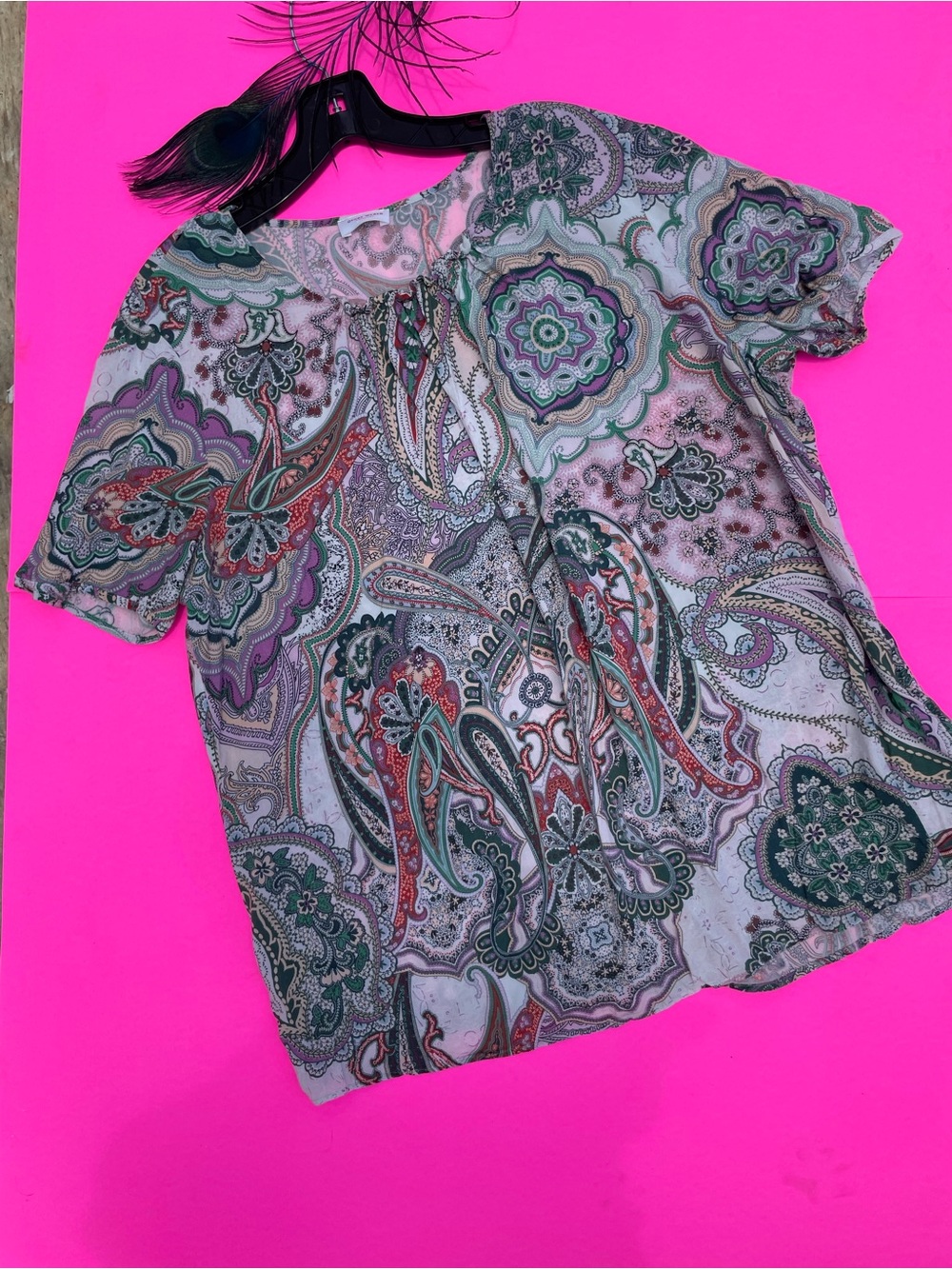 Gerry Weber Collection ultralight multicolor viscose blouse SZ12US Germany